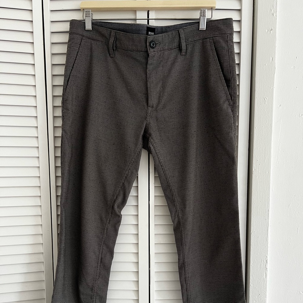 Hugo Boss Gray Dress Pants Straight Leg Slim Fit